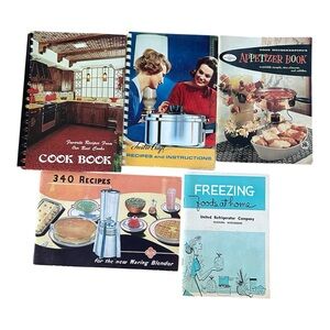 VTG 40s 50s 60s Cookbooks Lot of 5 Mid Century Modern Scrapbooking Recipes